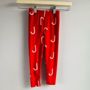 NWT Agnes & Dora Leggings Red White Candy Cane Holidays Stretch Little Girl XS